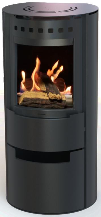 Smart atomized ethanol fireplace with real flames, no chimney