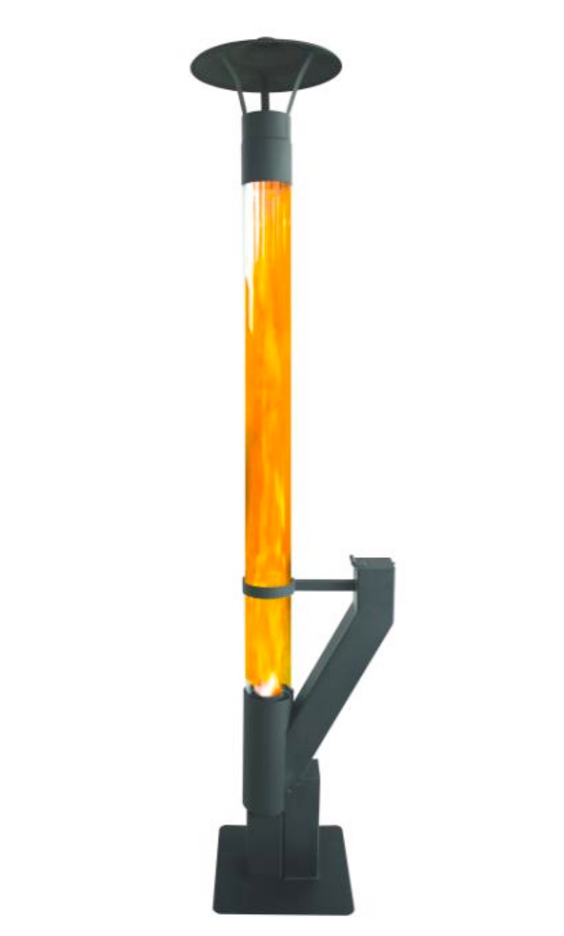 Y10 pellet torch outdoor flame tower with glass flue
